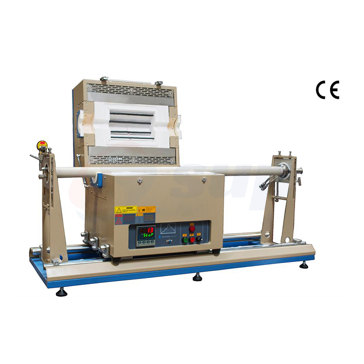 Two Zone Slide-able RTP Tube Furnace with 50mm OD Tube Vacuum Flanges Max 1500C