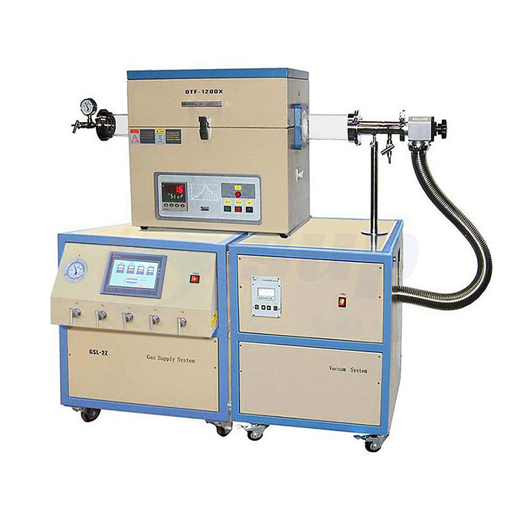 1200C Tube Furnace with High Vacuum and 3 Channel Gas Flow Station for CVD or Diffusion 