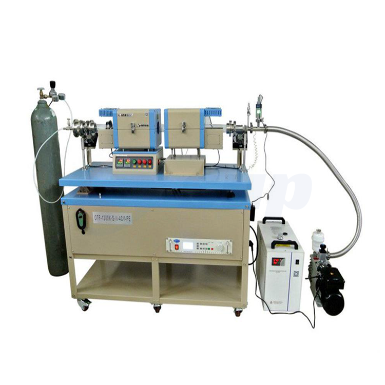 1100C Rotatable Two-Zone PECVD Furnace Plasma-Enhanced Chemical Vapor Deposition System with Vacuum Pump